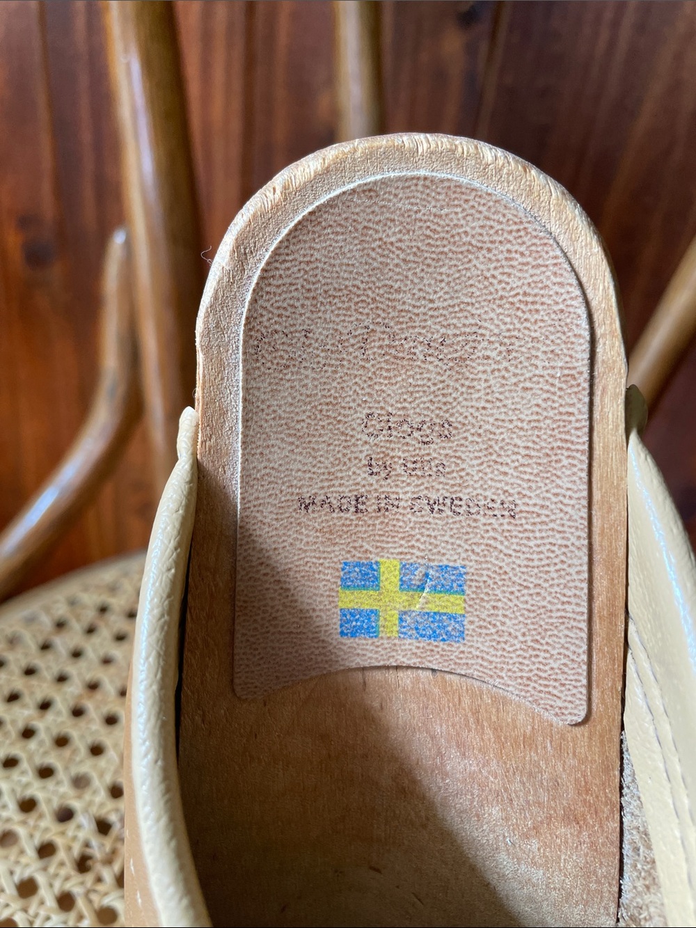 Vintage 1970s Olof Daughters Tan Leather Clog Mules Sz8 - Picture 2 of 11